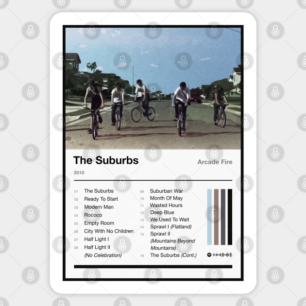 The Suburbs Tracklist Sticker by fantanamobay@gmail.com